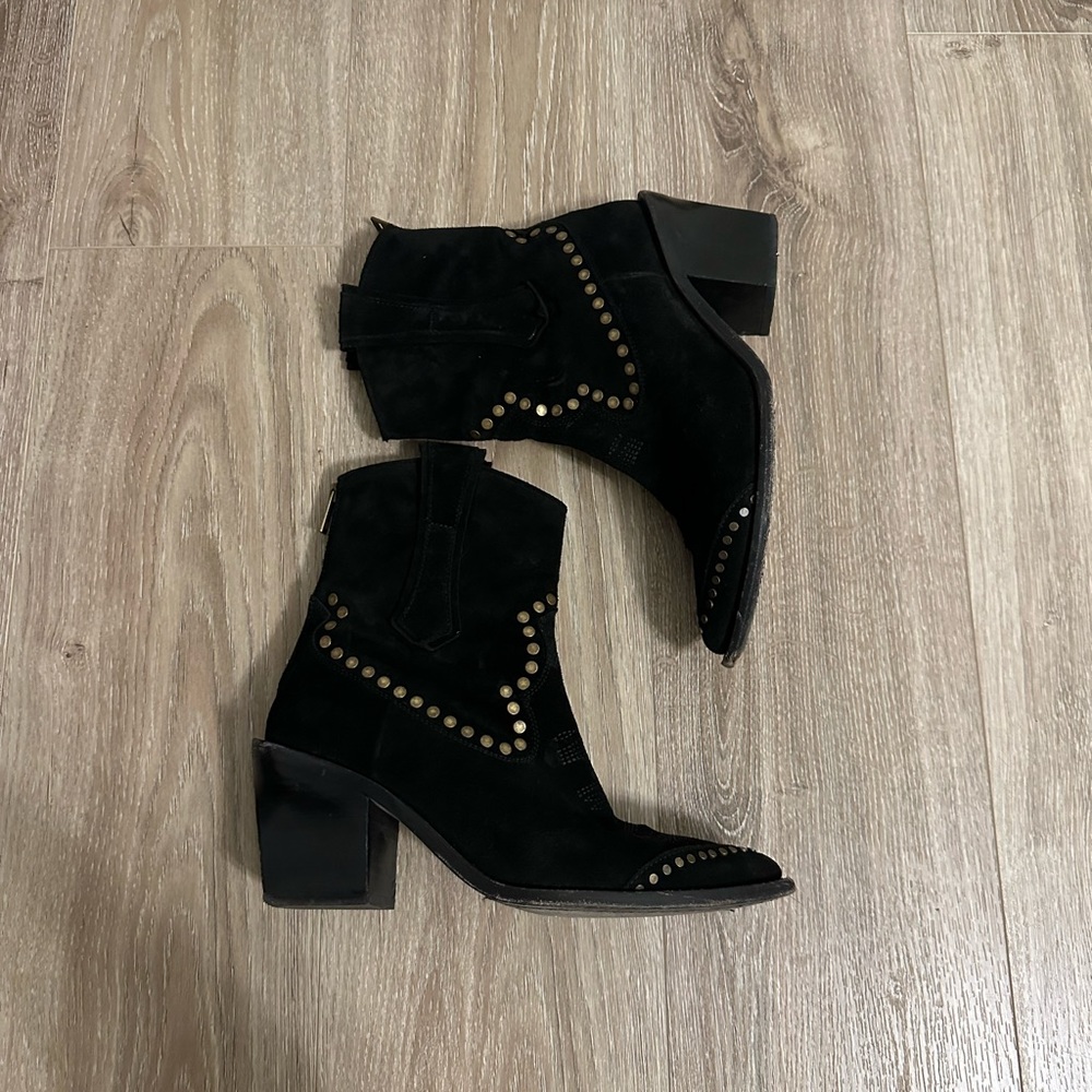 Zadig & Voltaire Cara Suede Cowboy Boot 39 Gem